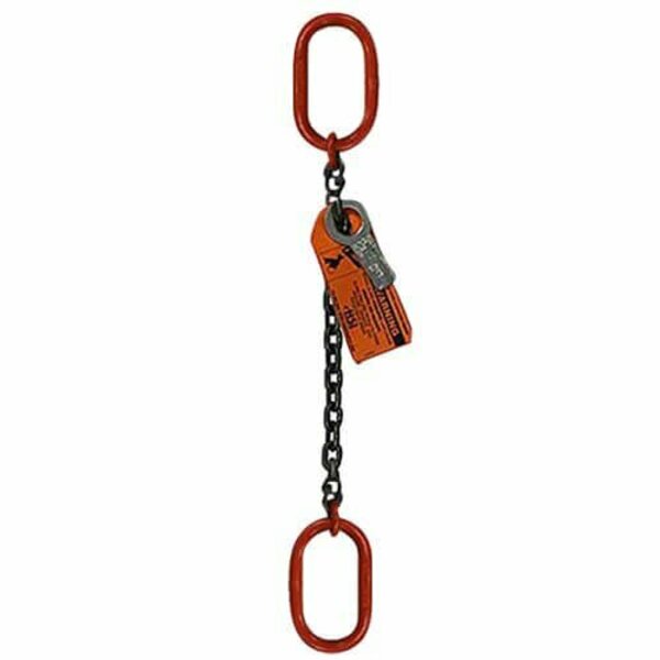 Hsi Sngl Leg Chain Slng, 1/2 in dia, 4ft L, Oblong to Oblong Link, 15,000lb Lmt 10SOO1/2-04